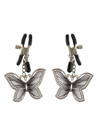 Зажимы на соски с бабочками Butterfly Nipple Clamps - Pipedream - купить с доставкой в Архангельске