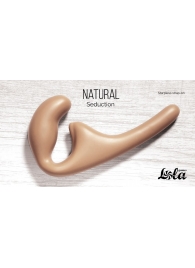 Бежевый безремневой страпон Seduction - 20,5 см. - Lola Games - купить с доставкой в Архангельске