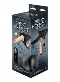 Черный женский пояс BEST SELECT с 3 насадками и вибрацией - LOVETOY (А-Полимер) - купить с доставкой в Архангельске