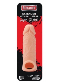 Телесная насадка EXTENDER WITH BALL STRAP 5.5 - 14 см. - Dream Toys - в Архангельске купить с доставкой