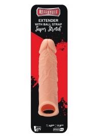 Телесная насадка EXTENDER WITH BALL STRAP 6.5 - 17 см. - Dream Toys - в Архангельске купить с доставкой