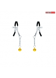 Оригинальные зажимы на соски с желтыми шариками - Notabu - купить с доставкой в Архангельске