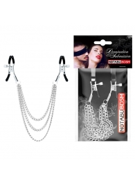 Оригинальные зажимы на соски с тройной цепочкой - Notabu - купить с доставкой в Архангельске