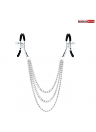 Оригинальные зажимы на соски с тройной цепочкой - Notabu - купить с доставкой в Архангельске