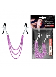 Оригинальные зажимы на соски с тройной розовой цепочкой - Notabu - купить с доставкой в Архангельске