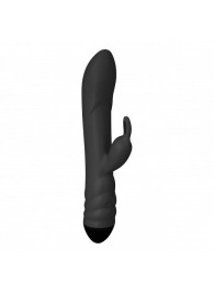 Черный вибратор с клиторальным стимулятором Twister - 23 см. - Adrien Lastic