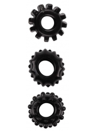 Набор из 3 черных эрекционных колец SET OF 3 COCKRINGS - Dream Toys - в Архангельске купить с доставкой