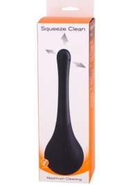 Черный анальный душ SQUEEZE CLEAN с закругленным наконечником - Seven Creations - купить с доставкой в Архангельске