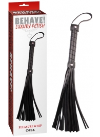 Черная многохвостая плеть Pleasure Whip - 46 см. - Chisa - купить с доставкой в Архангельске