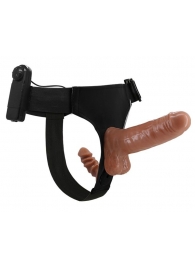 Страпон с вагинальной пробкой и вибрацией Ultra Passionate Harness - 16 см. - Baile - купить с доставкой в Архангельске