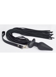 Черная анальная пробка с плетью - Sitabella - купить с доставкой в Архангельске