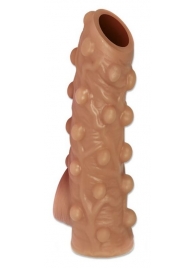 Телесная насадка с бугорками и открытой головкой Nude Sleeve M - 12 см. - KOKOS - в Архангельске купить с доставкой