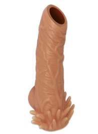 Телесная насадка с усиками и открытой головкой Nude Sleeve L - 14 см. - KOKOS - в Архангельске купить с доставкой