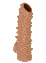 Телесная насадка с шипами и открытой головкой Nude Sleeve M - 12 см. - KOKOS - в Архангельске купить с доставкой