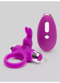 Лиловое виброкольцо с пультом ДУ Remote Control Cock Ring - Happy Rabbit - в Архангельске купить с доставкой