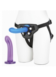 Страпон унисекс Beginners Strap-On с 2 насадками - 15 и 13 см. - Lux Fetish - купить с доставкой в Архангельске