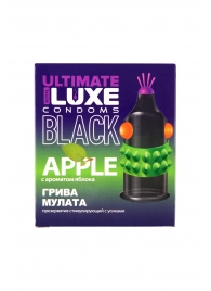 Черный стимулирующий презерватив  Грива мулата  с ароматом яблока - 1 шт. - Luxe - купить с доставкой в Архангельске