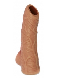 Телесная открытая насадка-реалистик с подхватом мошонки Nude Sleeve S - 10 см. - KOKOS - в Архангельске купить с доставкой