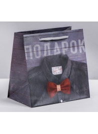 Ламинированный квадратный пакет «Мужской стиль» - 14 х 14 х 9 см. - Сима-Ленд - купить с доставкой в Архангельске