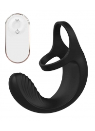 Черный анальный стимулятор с эрекционными кольцами Remote Couple Teaser - Dream Toys - в Архангельске купить с доставкой