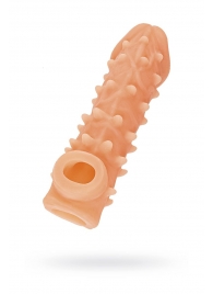 Телесная закрытая насадка с пупырышками Cock Sleeve Size M - 15,6 см. - KOKOS - в Архангельске купить с доставкой
