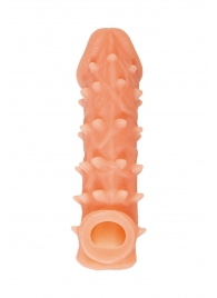 Телесная закрытая насадка с пупырышками Cock Sleeve Size L - 17,6 см. - KOKOS - в Архангельске купить с доставкой