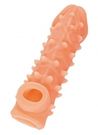 Телесная закрытая насадка с пупырышками Cock Sleeve Size L - 17,6 см. - KOKOS - в Архангельске купить с доставкой