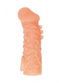 Телесная закрытая насадка с шершавой головкой Cock Sleeve Size L - 17,6 см. - KOKOS - в Архангельске купить с доставкой