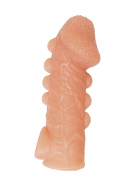 Телесная закрытая насадка с шишечками Cock Sleeve Size M - 15,6 см. - KOKOS - в Архангельске купить с доставкой