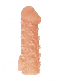Телесная закрытая насадка с пучками шишечек Cock Sleeve Size S - 13,8 см. - KOKOS - в Архангельске купить с доставкой