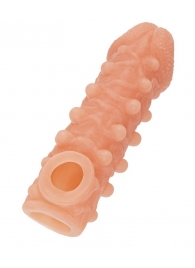 Телесная закрытая насадка с шариками Cock Sleeve Size S - 13,8 см. - KOKOS - в Архангельске купить с доставкой