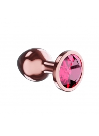 Пробка цвета розового золота с малиновым кристаллом Diamond Ruby Shine S - 7,2 см. - Lola Games - купить с доставкой в Архангельске