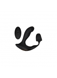 Черный вибромассажер простаты с эрекционным кольцом Strapped   Tapped - Zero Tolerance - в Архангельске купить с доставкой