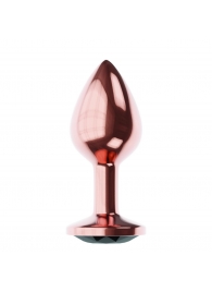 Пробка цвета розового золота с черным кристаллом Diamond Jet Shine L - 8,3 см. - Lola Games - купить с доставкой в Архангельске