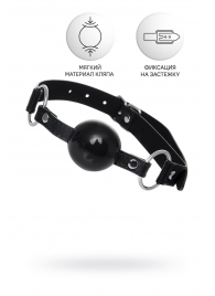 Черный кляп-шар на кожаных ремешках Anonymo - ToyFa - купить с доставкой в Архангельске