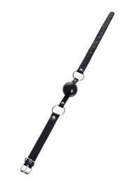 Черный кляп-шар на кожаных ремешках Anonymo - ToyFa - купить с доставкой в Архангельске