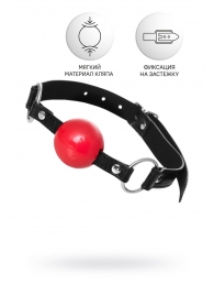 Красный кляп-шар на черных ремешках Anonymo - ToyFa - купить с доставкой в Архангельске