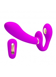 Лиловый безремневой страпон с функцией электростимуляции Thunderbird - Baile - купить с доставкой в Архангельске