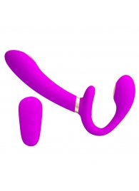 Лиловый безремневой страпон с функцией электростимуляции Thunderbird - Baile - купить с доставкой в Архангельске