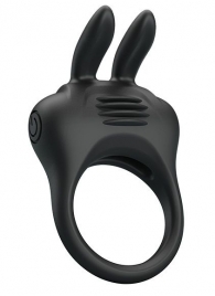 Черное эрекционное кольцо с вибрацией Davion - Baile - в Архангельске купить с доставкой