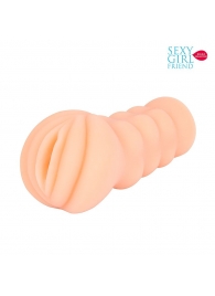 Телесный мастурбатор-вагина с комплектом эрекционных колец - Bior toys - в Архангельске купить с доставкой
