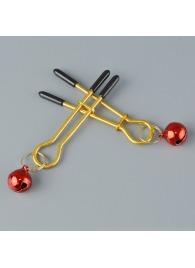 Золотистые зажимы с колокольчиками Gold - Sitabella - купить с доставкой в Архангельске