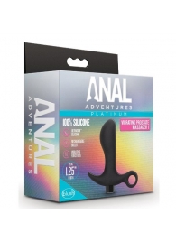 Черный анальный вибратор Silicone Vibrating Prostate Massager 01 - 10,8 см. - Blush Novelties - в Архангельске купить с доставкой