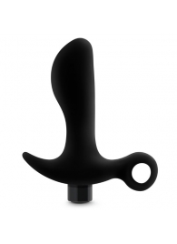 Черный анальный вибратор Silicone Vibrating Prostate Massager 01 - 10,8 см. - Blush Novelties - в Архангельске купить с доставкой
