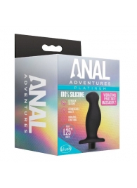 Черный анальный вибромассажёр Silicone Vibrating Prostate Massager 02 - 10,8 см. - Blush Novelties - в Архангельске купить с доставкой