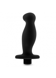 Черный анальный вибромассажёр Silicone Vibrating Prostate Massager 02 - 10,8 см. - Blush Novelties - в Архангельске купить с доставкой