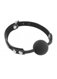 Черный силиконовый кляп-шарик на ремешках - Fetish Tentation - купить с доставкой в Архангельске