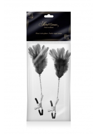 Зажимы для сосков с черными перьями Sweet Caress Feather Nipple Clumps - Sweet Caress - купить с доставкой в Архангельске