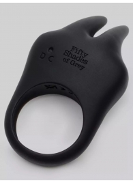 Черное эрекционное виброкольцо Sensation Rechargeable Vibrating Rabbit Love Ring - Fifty Shades of Grey - в Архангельске купить с доставкой