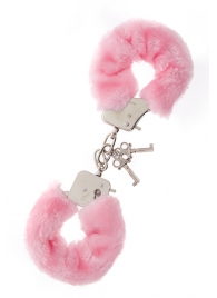 Металлические наручники с розовой меховой опушкой METAL HANDCUFF WITH PLUSH PINK - Dream Toys - купить с доставкой в Архангельске